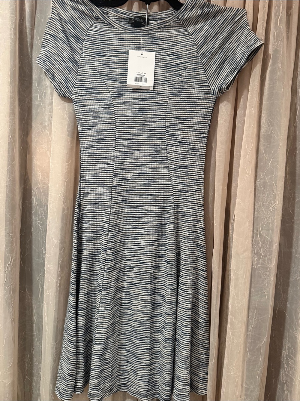 Topshop Navy and White Striped Fit-&-Flare Girls' Dress
